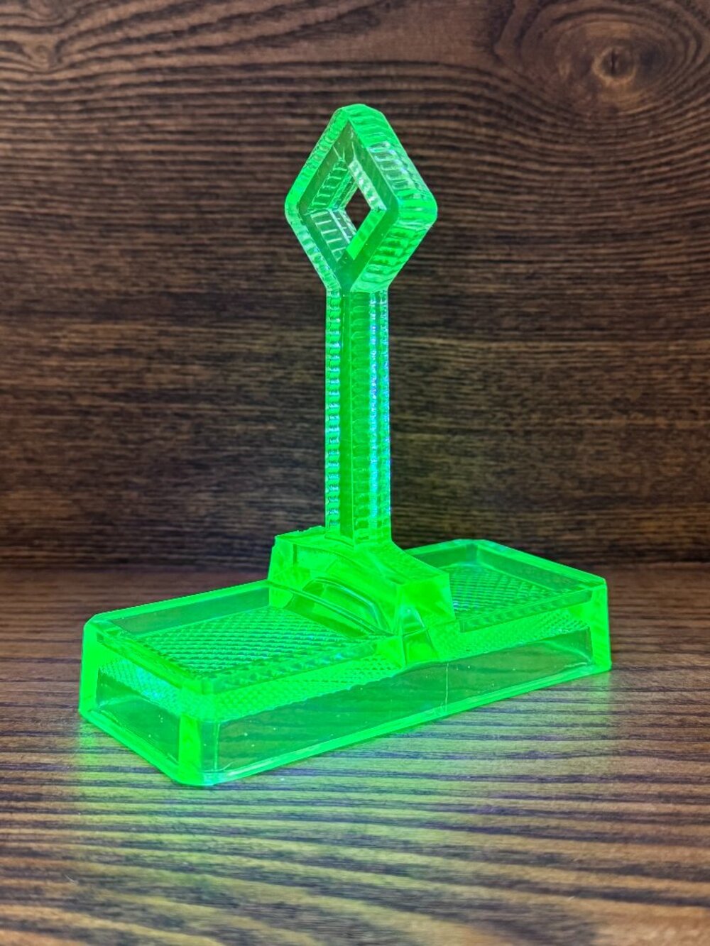 Vintage Uranium Vaseline Green Art Deco Glass Salt and Pepper Caddy